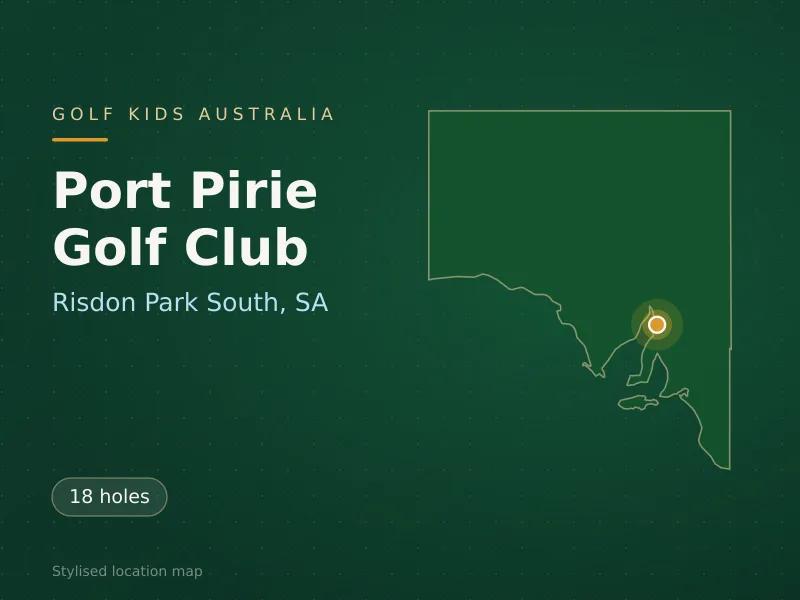 Stylised map showing the location of Port Pirie Golf Club in Risdon Park South, SA - not a photograph of the course