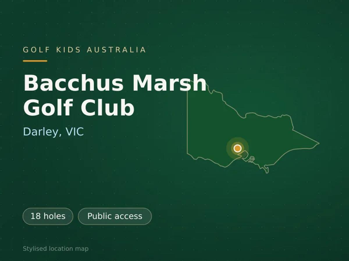 Stylised map showing the location of Bacchus Marsh Golf Club in Darley, VIC - not a photograph of the course