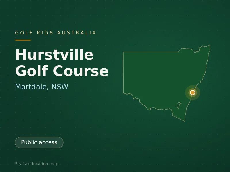 Stylised map showing the location of Hurstville Golf Course in Mortdale, NSW - not a photograph of the course