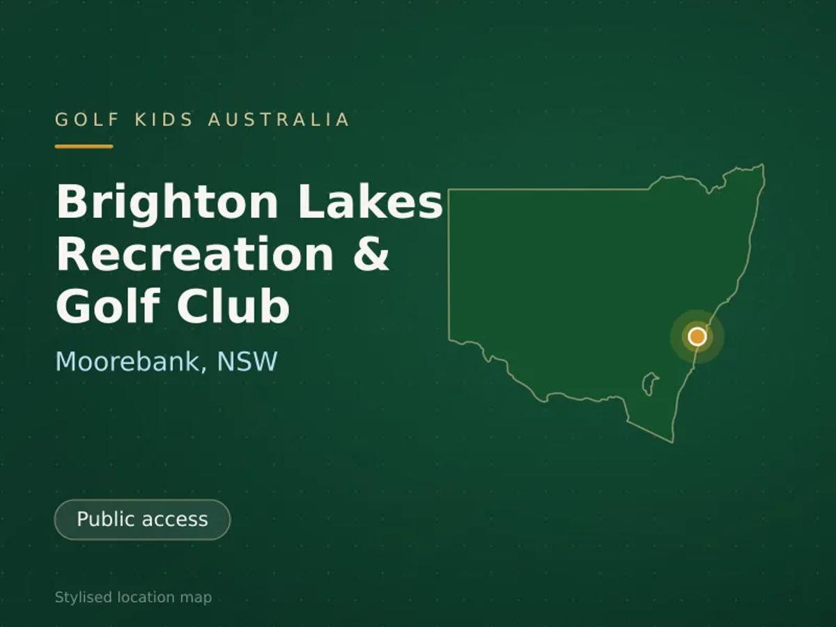 Stylised map showing the location of Brighton Lakes Recreation & Golf Club in Moorebank, NSW - not a photograph of the course