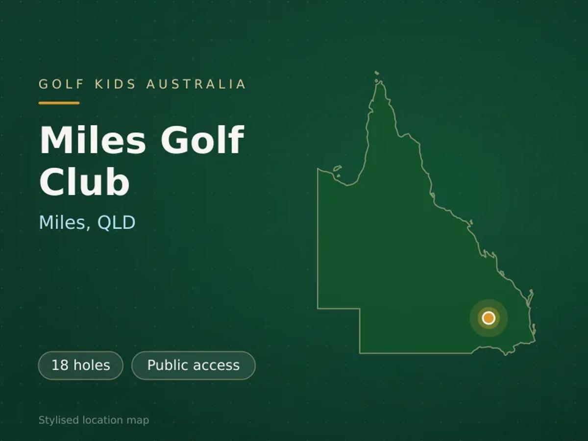 Stylised map showing the location of Miles Golf Club in Miles, QLD - not a photograph of the course