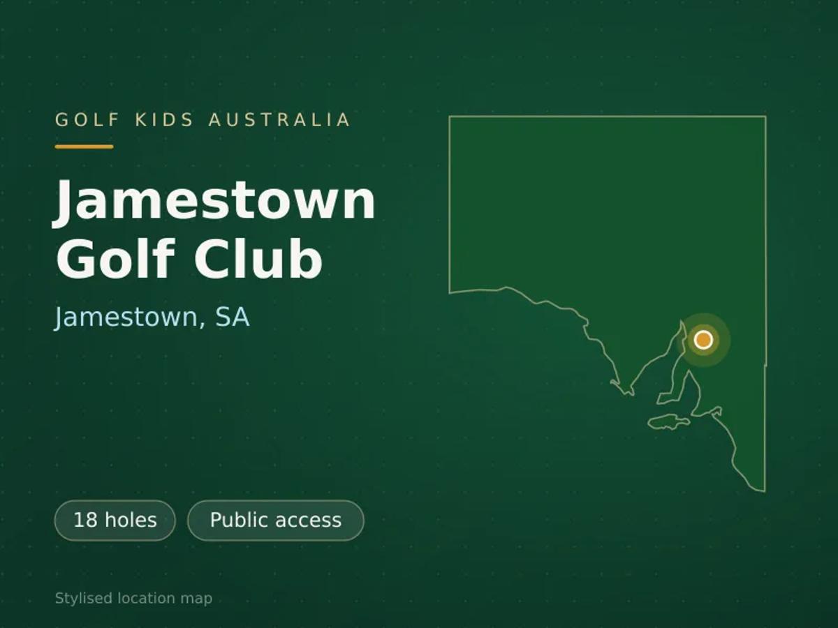Stylised map showing the location of Jamestown Golf Club in Jamestown, SA - not a photograph of the course
