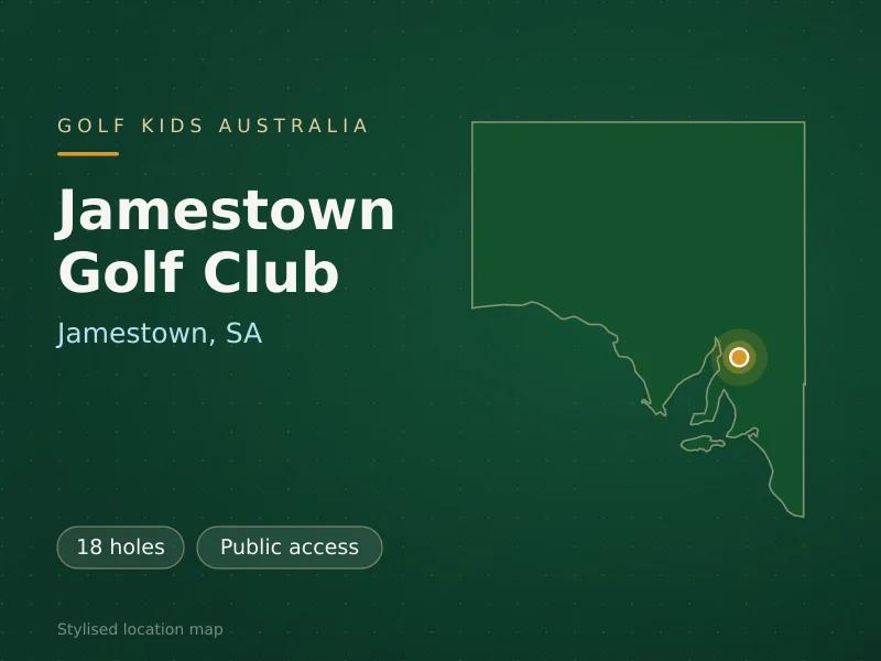 Stylised map showing the location of Jamestown Golf Club in Jamestown, SA - not a photograph of the course