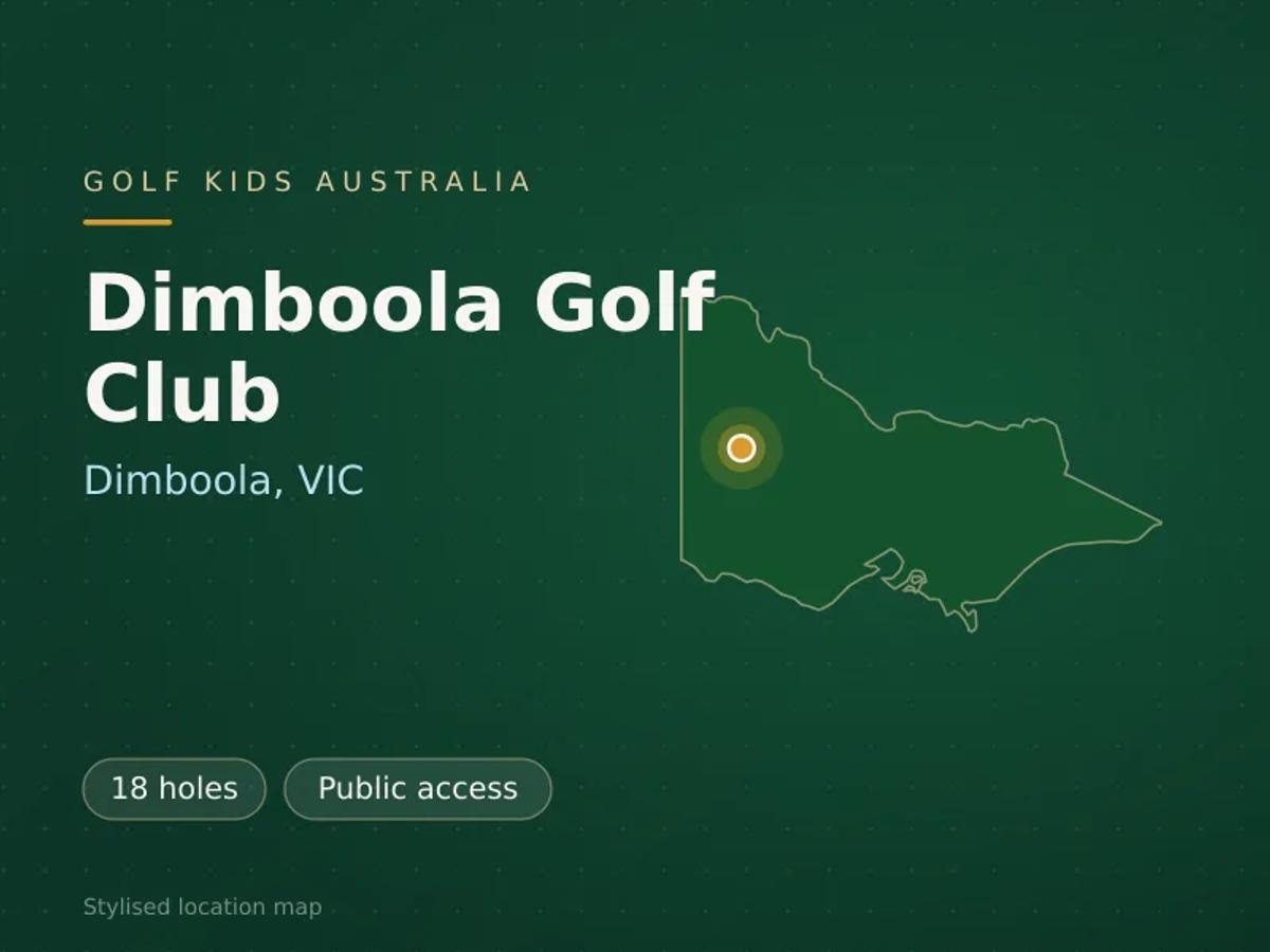 Stylised map showing the location of Dimboola Golf Club in Dimboola, VIC - not a photograph of the course