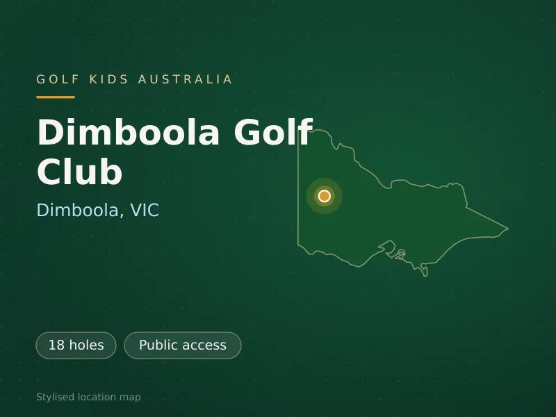Stylised map showing the location of Dimboola Golf Club in Dimboola, VIC - not a photograph of the course