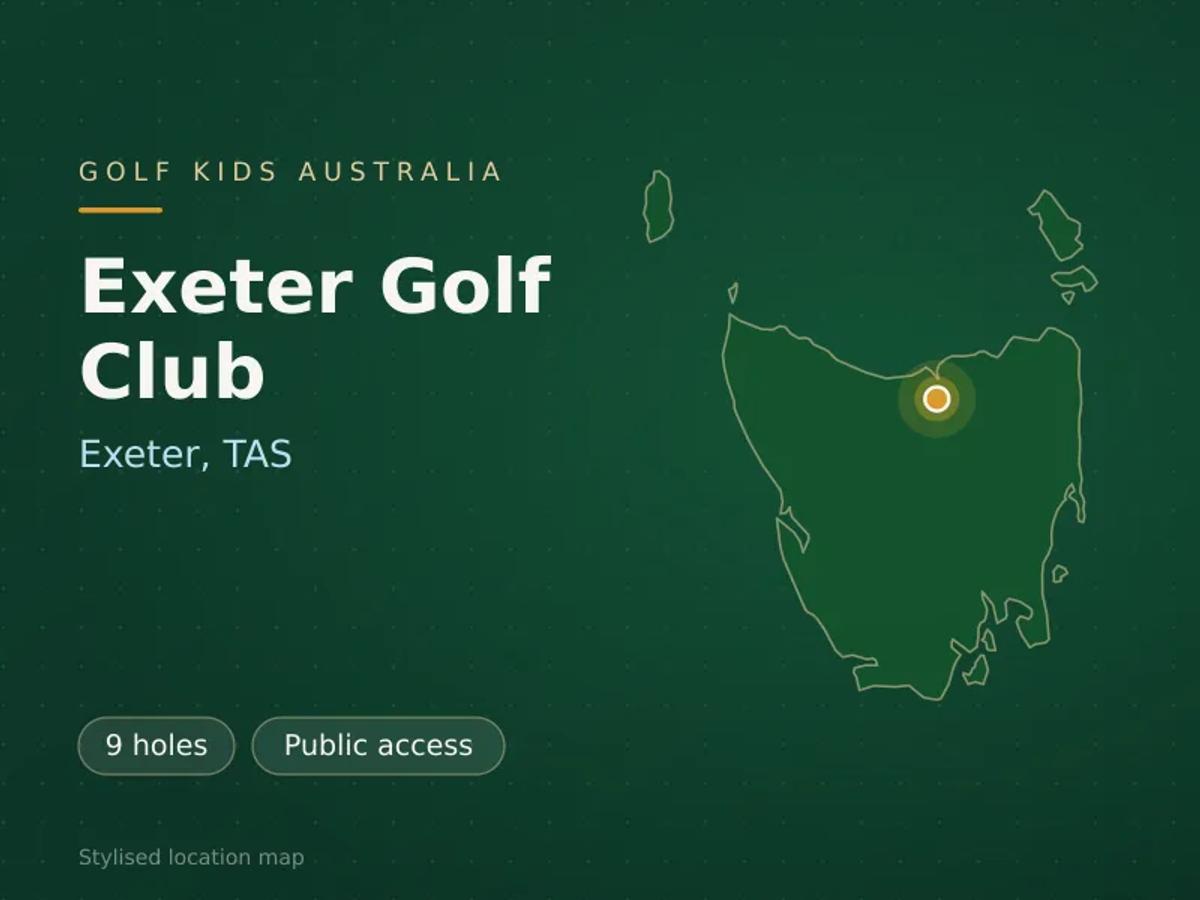 Stylised map showing the location of Exeter Golf Club in Exeter, TAS - not a photograph of the course