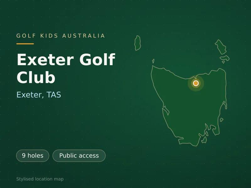 Stylised map showing the location of Exeter Golf Club in Exeter, TAS - not a photograph of the course