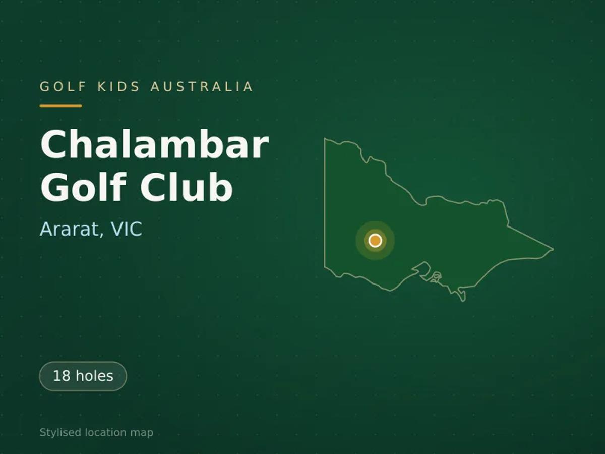 Stylised map showing the location of Chalambar Golf Club in Ararat, VIC - not a photograph of the course