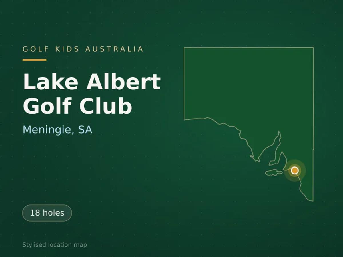 Stylised map showing the location of Lake Albert Golf Club in Meningie, SA - not a photograph of the course