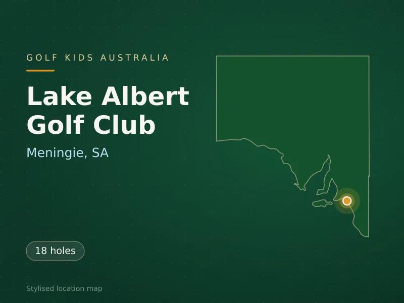 Stylised map showing the location of Lake Albert Golf Club in Meningie, SA - not a photograph of the course