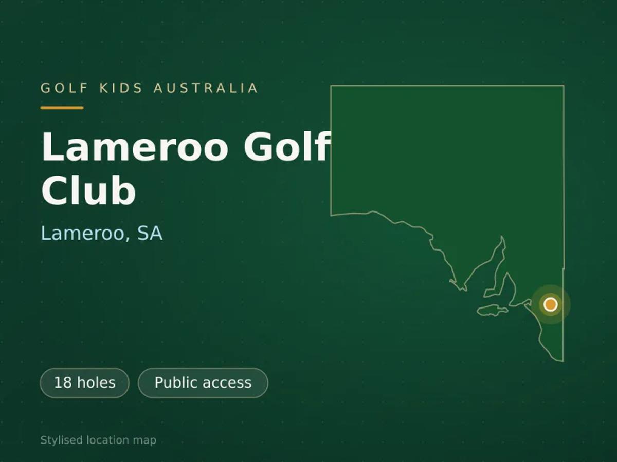 Stylised map showing the location of Lameroo Golf Club in Lameroo, SA - not a photograph of the course