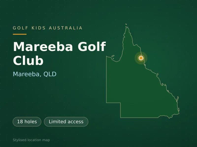 Stylised map showing the location of Mareeba Golf Club in Mareeba, QLD - not a photograph of the course