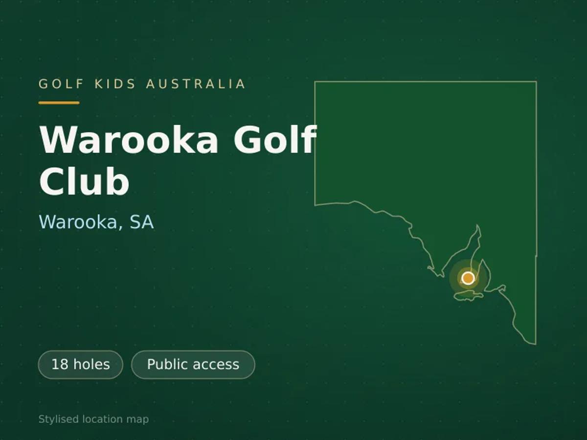 Stylised map showing the location of Warooka Golf Club in Warooka, SA - not a photograph of the course