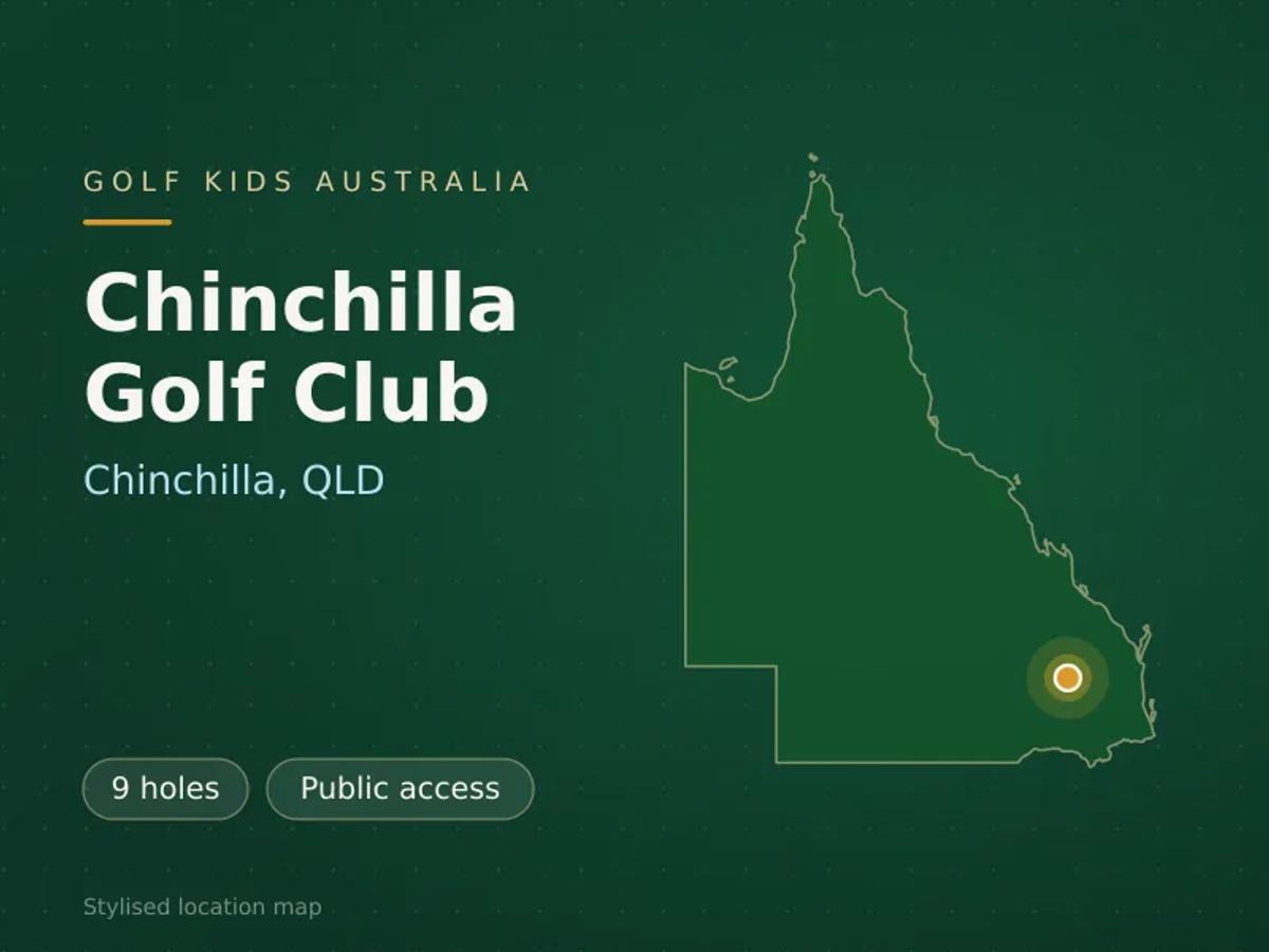 Stylised map showing the location of Chinchilla Golf Club in Chinchilla, QLD - not a photograph of the course
