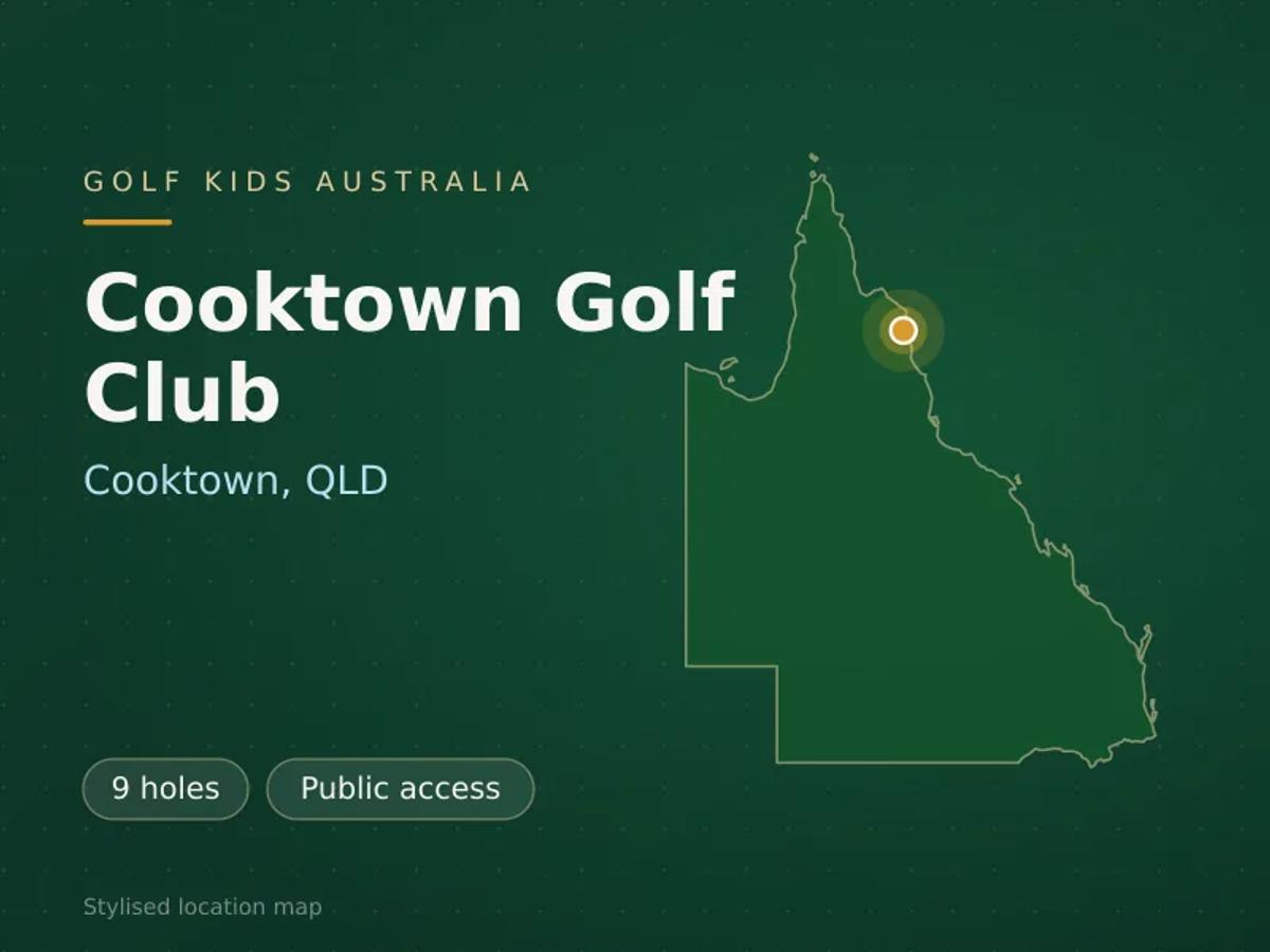 Stylised map showing the location of Cooktown Golf Club in Cooktown, QLD - not a photograph of the course