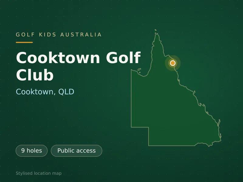 Stylised map showing the location of Cooktown Golf Club in Cooktown, QLD - not a photograph of the course