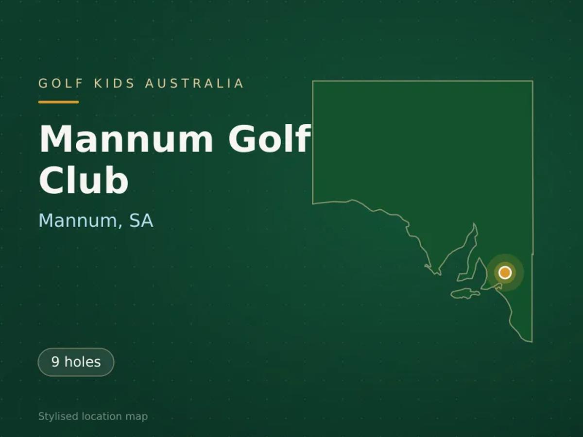Stylised map showing the location of Mannum Golf Club in Mannum, SA - not a photograph of the course