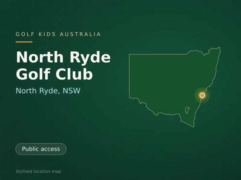 Stylised map showing the location of North Ryde Golf Club in North Ryde, NSW - not a photograph of the course