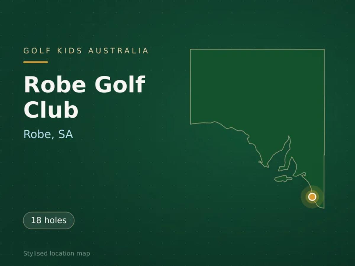 Stylised map showing the location of Robe Golf Club in Robe, SA - not a photograph of the course