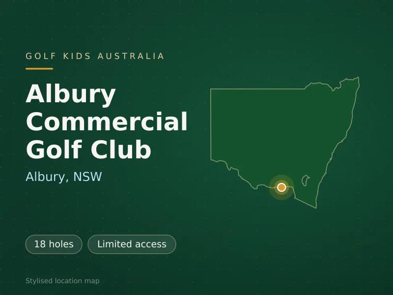Stylised map showing the location of Albury Commercial Golf Club in Albury, NSW - not a photograph of the course
