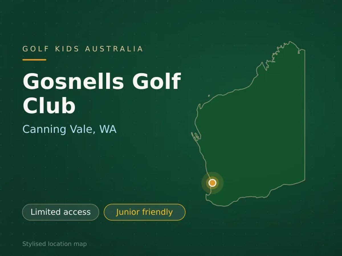 Stylised map showing the location of Gosnells Golf Club in Canning Vale, WA - not a photograph of the course