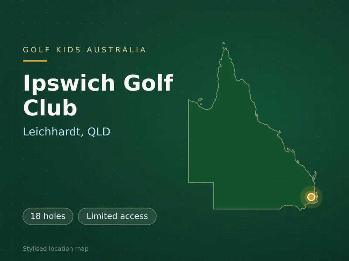Stylised map showing the location of Ipswich Golf Club in Leichhardt, QLD - not a photograph of the course