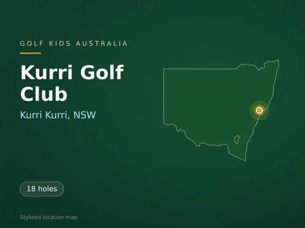 Stylised map showing the location of Kurri Golf Club in Kurri Kurri, NSW - not a photograph of the course