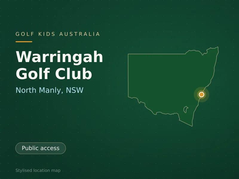 Stylised map showing the location of Warringah Golf Club in North Manly, NSW - not a photograph of the course