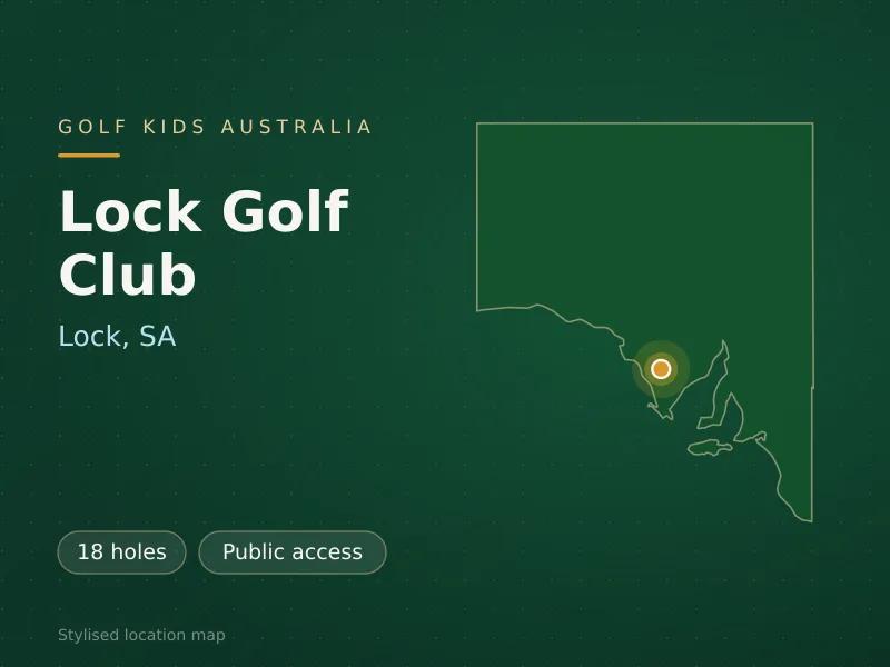 Stylised map showing the location of Lock Golf Club in Lock, SA - not a photograph of the course