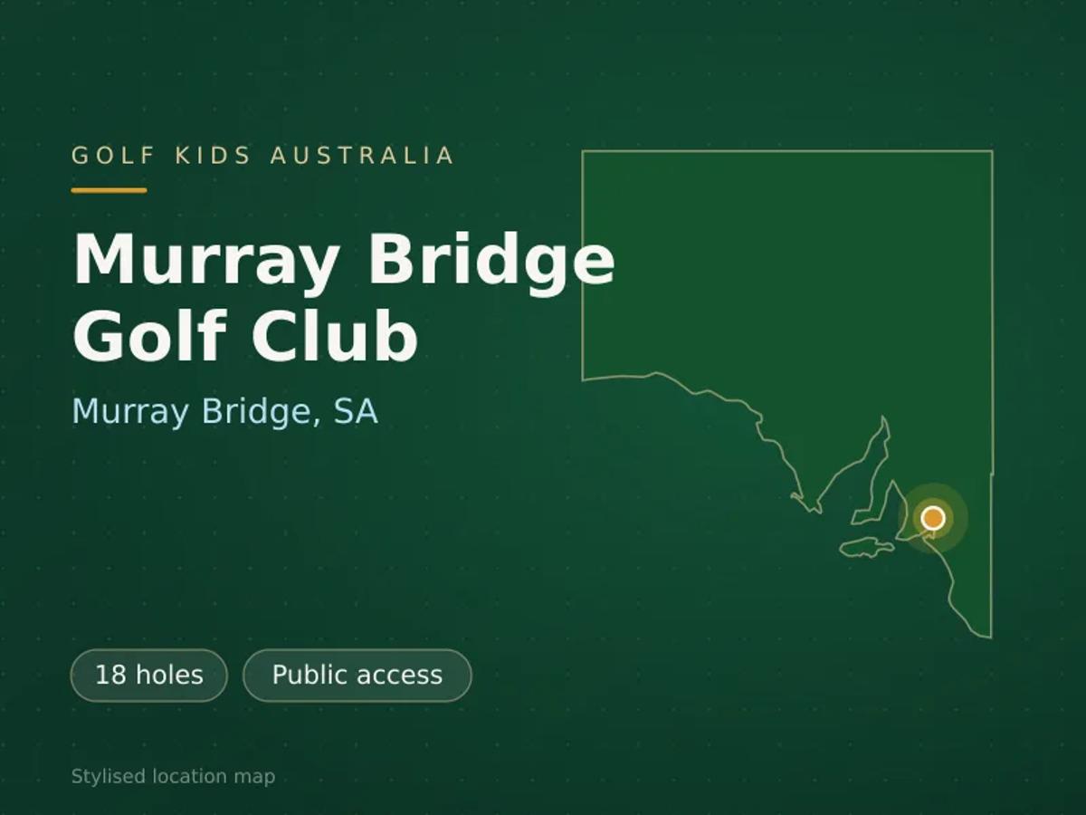 Stylised map showing the location of Murray Bridge Golf Club in Murray Bridge, SA - not a photograph of the course