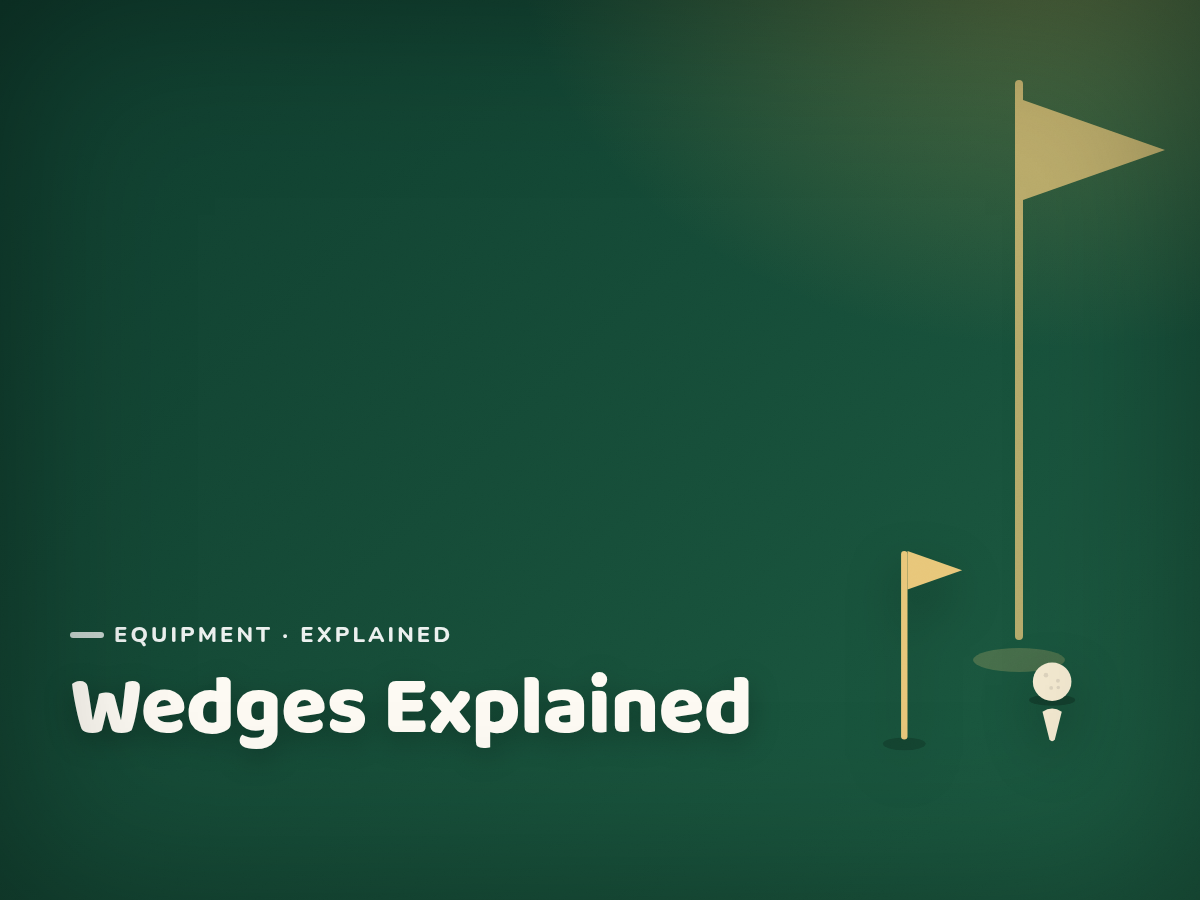Branded cover illustration for the article "Wedges Explained: Pitching, Gap, Sand and Lob"