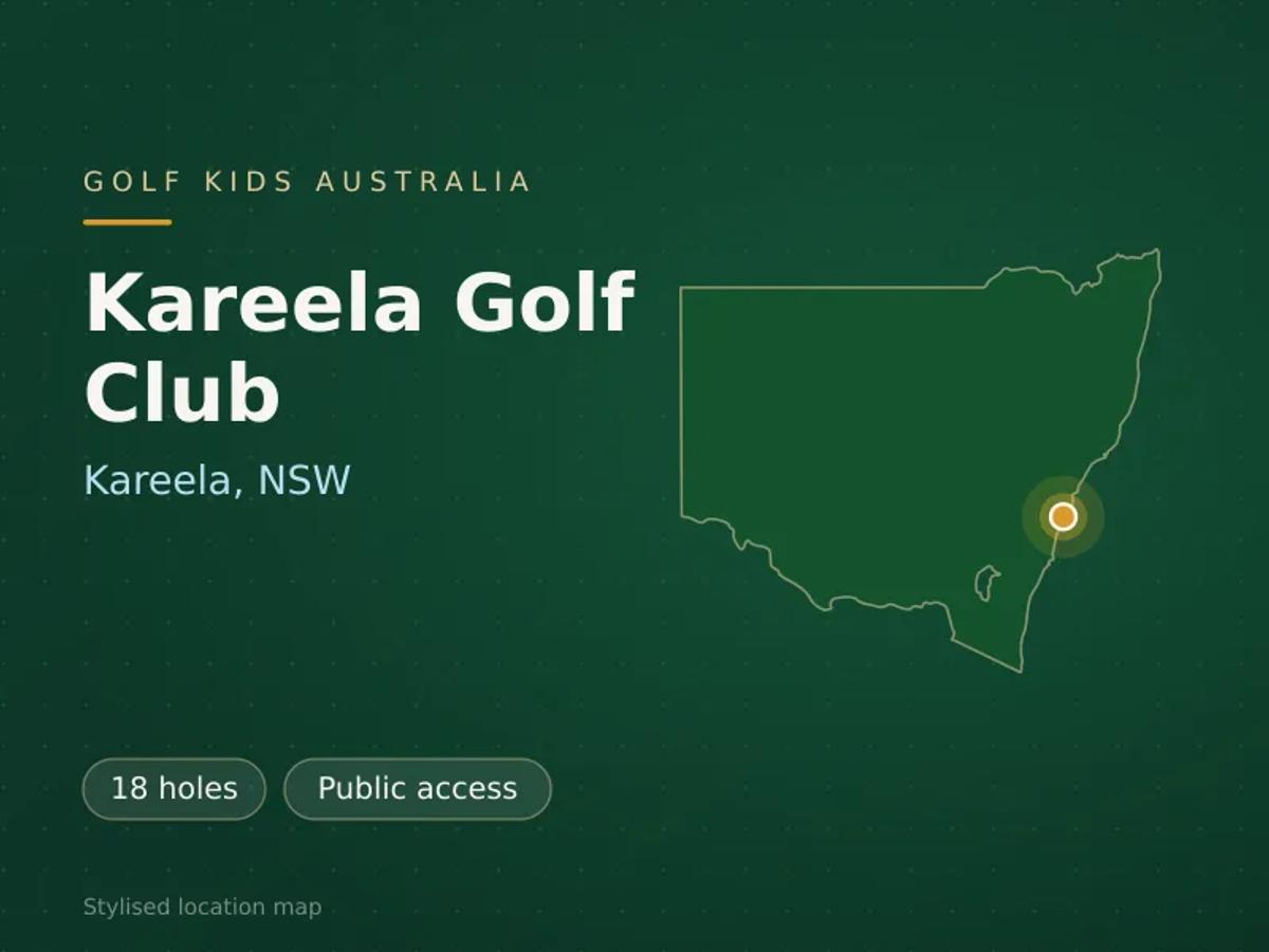 Stylised map showing the location of Kareela Golf Club in Kareela, NSW - not a photograph of the course