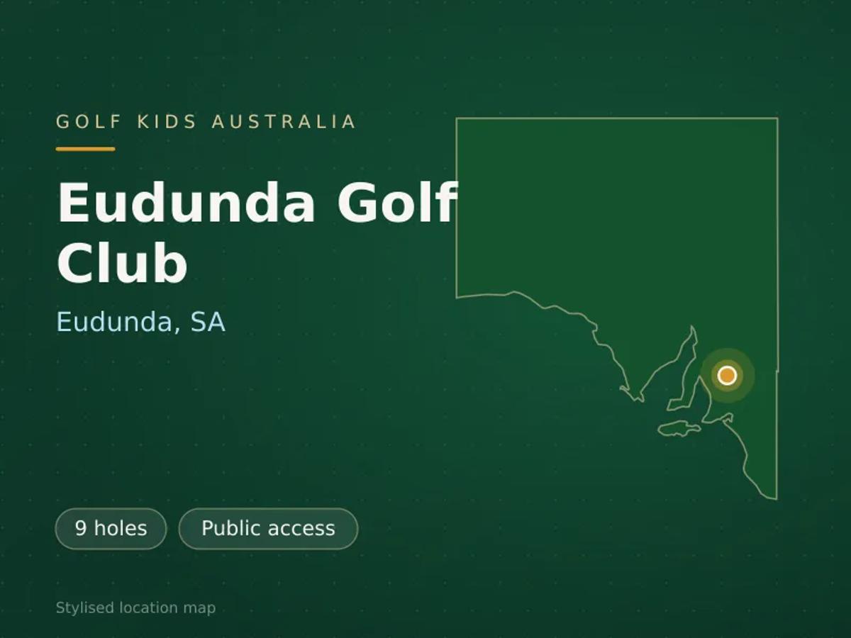 Stylised map showing the location of Eudunda Golf Club in Eudunda, SA - not a photograph of the course