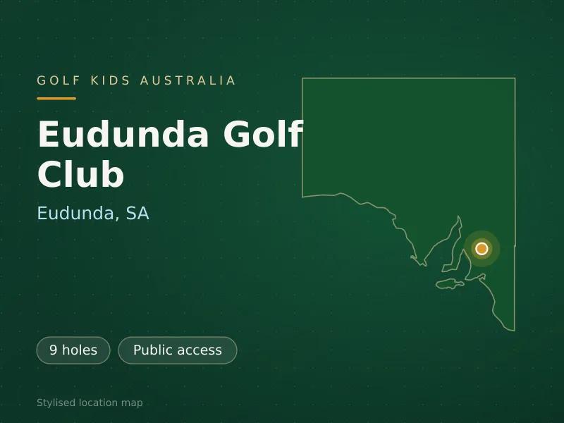 Stylised map showing the location of Eudunda Golf Club in Eudunda, SA - not a photograph of the course