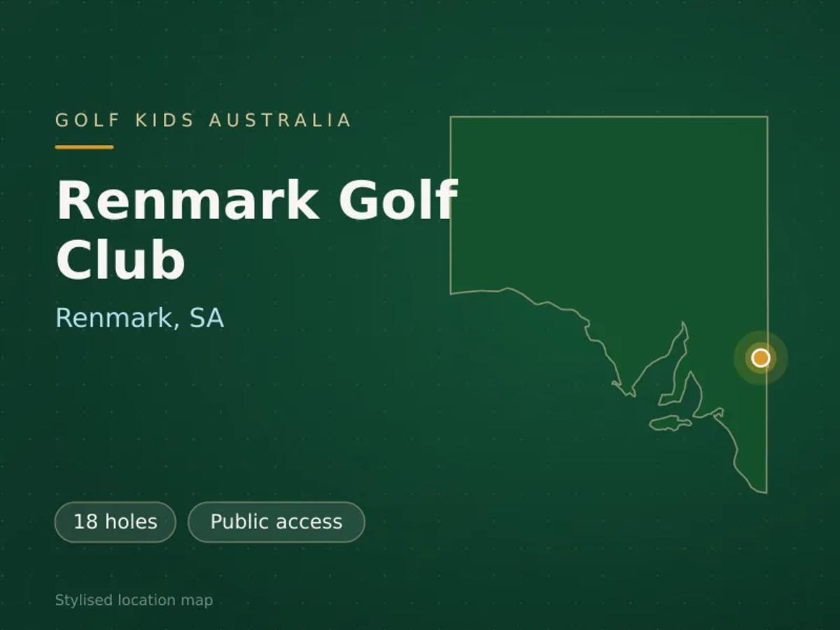 Stylised map showing the location of Renmark Golf Club in Renmark, SA - not a photograph of the course