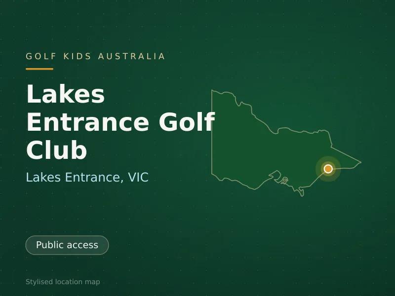 Stylised map showing the location of Lakes Entrance Golf Club in Lakes Entrance, VIC - not a photograph of the course