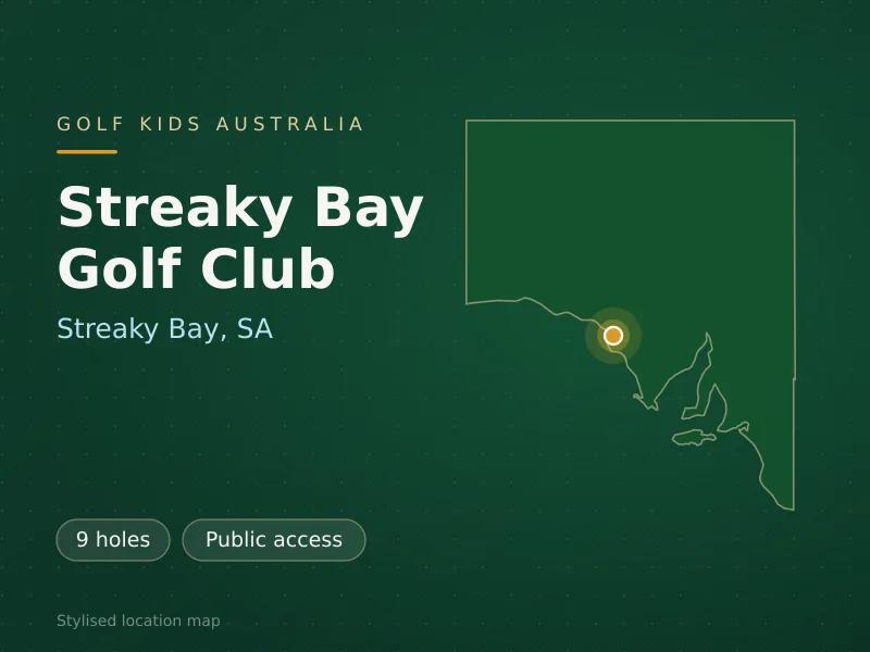 Stylised map showing the location of Streaky Bay Golf Club in Streaky Bay, SA - not a photograph of the course