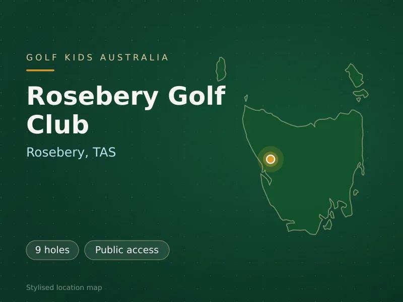 Stylised map showing the location of Rosebery Golf Club in Rosebery, TAS - not a photograph of the course
