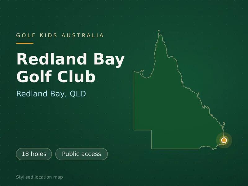 Stylised map showing the location of Redland Bay Golf Club in Redland Bay, QLD - not a photograph of the course