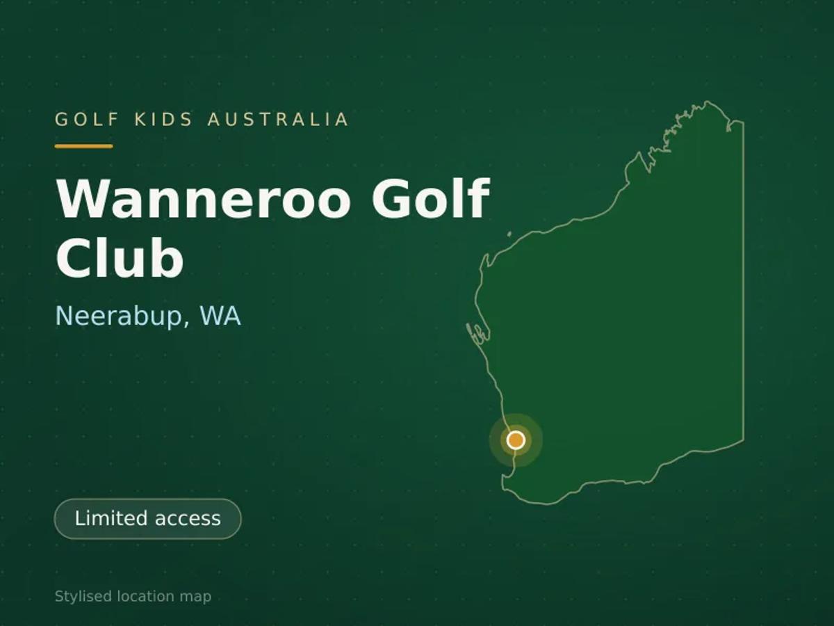 Stylised map showing the location of Wanneroo Golf Club in Neerabup, WA - not a photograph of the course
