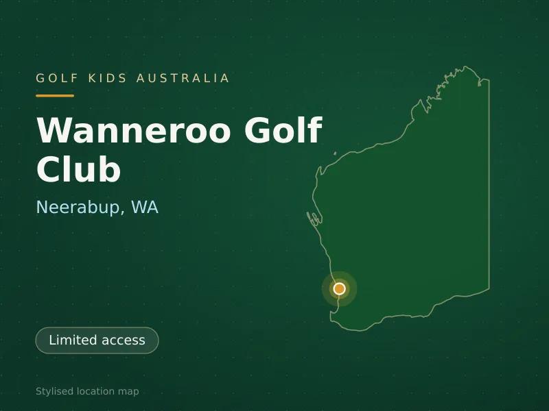 Stylised map showing the location of Wanneroo Golf Club in Neerabup, WA - not a photograph of the course
