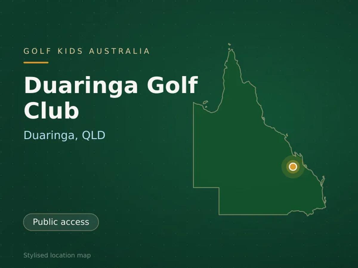 Stylised map showing the location of Duaringa Golf Club in Duaringa, QLD - not a photograph of the course