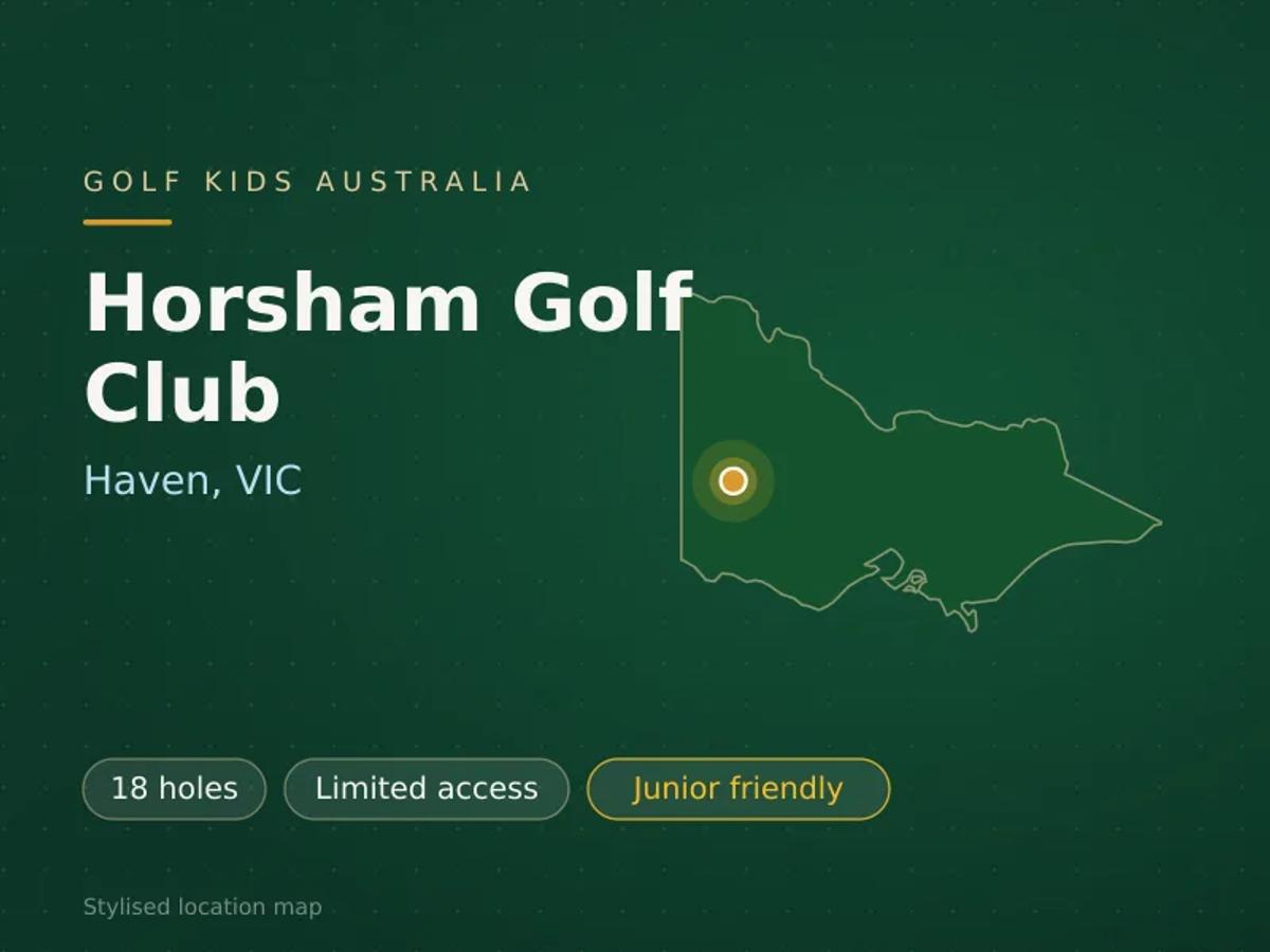 Stylised map showing the location of Horsham Golf Club in Haven, VIC - not a photograph of the course