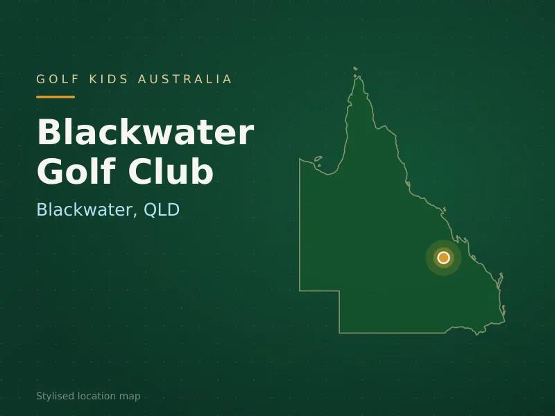 Stylised map showing the location of Blackwater Golf Club in Blackwater, QLD - not a photograph of the course
