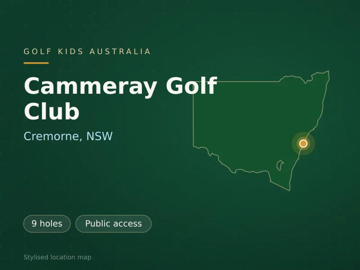 Stylised map showing the location of Cammeray Golf Club in Cremorne, NSW - not a photograph of the course