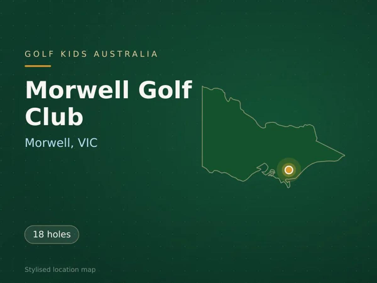 Stylised map showing the location of Morwell Golf Club in Morwell, VIC - not a photograph of the course