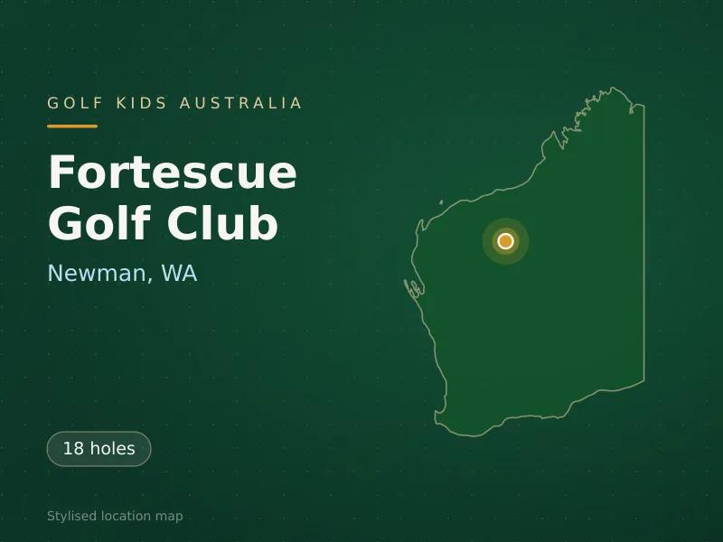 Stylised map showing the location of Fortescue Golf Club in Newman, WA - not a photograph of the course