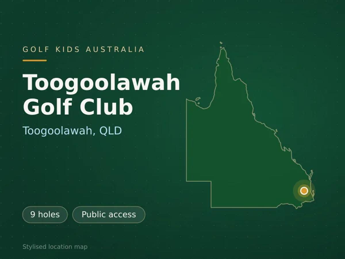 Stylised map showing the location of Toogoolawah Golf Club in Toogoolawah, QLD - not a photograph of the course