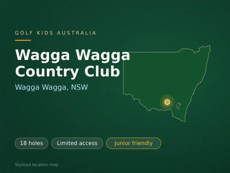 Stylised map showing the location of Wagga Wagga Country Club in Wagga Wagga, NSW - not a photograph of the course
