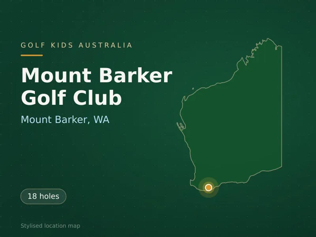 Stylised map showing the location of Mount Barker Golf Club in Mount Barker, WA - not a photograph of the course